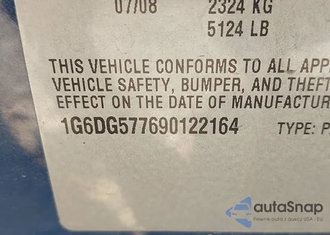 2009 Cadillac Cts Standard z USA, uszkodzony, nr VIN 1G6DG577690122164